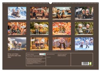 Oma und Opa - Sprüche über das Alter (Wandkalender 2027 DIN A2 quer), CALVENDO Monatskalender