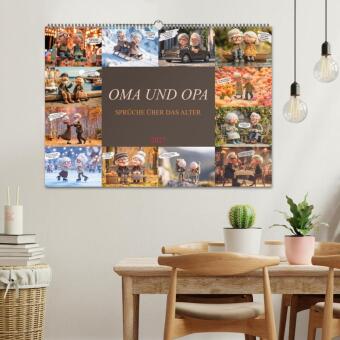 Oma und Opa - Sprüche über das Alter (Wandkalender 2027 DIN A2 quer), CALVENDO Monatskalender