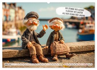 Oma und Opa - Sprüche über das Alter (Wandkalender 2027 DIN A2 quer), CALVENDO Monatskalender