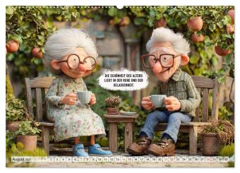 Oma und Opa - Sprüche über das Alter (Wandkalender 2027 DIN A2 quer), CALVENDO Monatskalender
