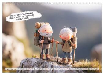 Oma und Opa - Sprüche über das Alter (Wandkalender 2027 DIN A2 quer), CALVENDO Monatskalender