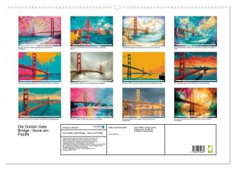 Die Golden Gate Bridge - Ikone am Pazifik (Wandkalender 2027 DIN A2 quer), CALVENDO Monatskalender