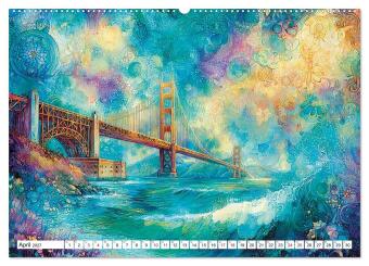 Die Golden Gate Bridge - Ikone am Pazifik (Wandkalender 2027 DIN A2 quer), CALVENDO Monatskalender