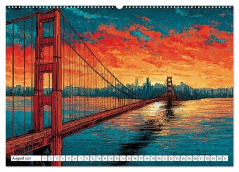 Die Golden Gate Bridge - Ikone am Pazifik (Wandkalender 2027 DIN A2 quer), CALVENDO Monatskalender