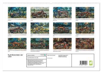 Kult-Motorräder der USA (hochwertiger Premium Wandkalender 2027 DIN A2 quer), Kunstdruck in Hochglanz