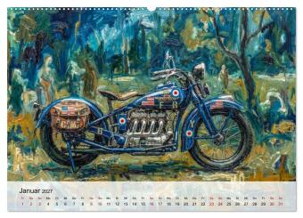 Kult-Motorräder der USA (hochwertiger Premium Wandkalender 2027 DIN A2 quer), Kunstdruck in Hochglanz