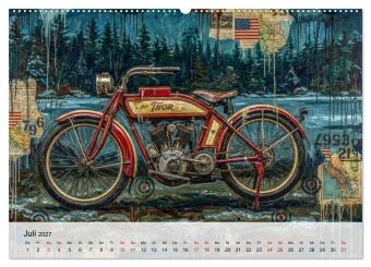 Kult-Motorräder der USA (hochwertiger Premium Wandkalender 2027 DIN A2 quer), Kunstdruck in Hochglanz