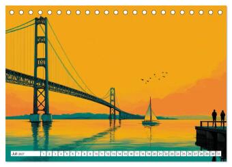 Die Golden Gate Bridge - Ikone am Pazifik (Tischkalender 2027 DIN A5 quer), CALVENDO Monatskalender