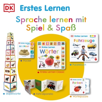 Erstes Lernen Würfelpuzzle. Fahrzeuge