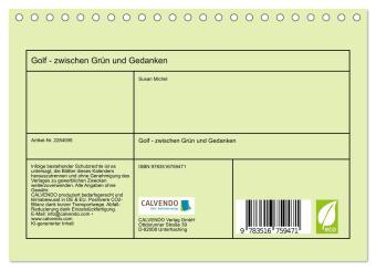 Golf - zwischen Grün und Gedanken (Tischkalender 2027 DIN A5 quer), CALVENDO Monatskalender