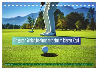 Golf - zwischen Grün und Gedanken (Tischkalender 2027 DIN A5 quer), CALVENDO Monatskalender