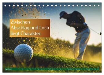 Golf - zwischen Grün und Gedanken (Tischkalender 2027 DIN A5 quer), CALVENDO Monatskalender