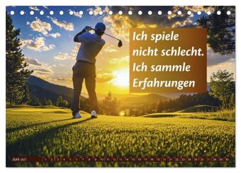 Golf - zwischen Grün und Gedanken (Tischkalender 2027 DIN A5 quer), CALVENDO Monatskalender
