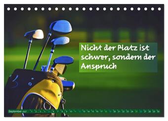 Golf - zwischen Grün und Gedanken (Tischkalender 2027 DIN A5 quer), CALVENDO Monatskalender