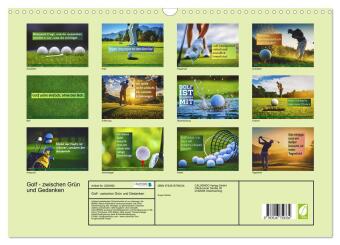 Golf - zwischen Grün und Gedanken (Wandkalender 2027 DIN A3 quer), CALVENDO Monatskalender