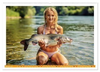 Sexy - Wels - Angeln (Wandkalender 2027 DIN A2 quer), CALVENDO Monatskalender
