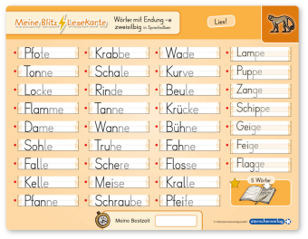 Meine Blitzlesekarten Set 1 zur Leseförderung (4 Lerntafeln mit Stift)