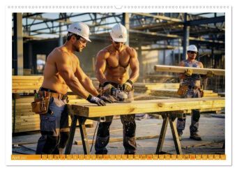 Sexy - Männer vom Bau (Wandkalender 2027 DIN A2 quer), CALVENDO Monatskalender