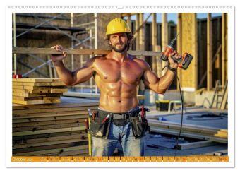 Sexy - Männer vom Bau (Wandkalender 2027 DIN A2 quer), CALVENDO Monatskalender