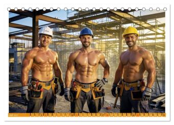 Sexy - Männer vom Bau (Tischkalender 2027 DIN A5 quer), CALVENDO Monatskalender