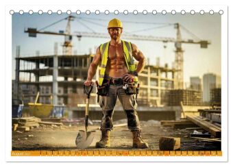 Sexy - Männer vom Bau (Tischkalender 2027 DIN A5 quer), CALVENDO Monatskalender