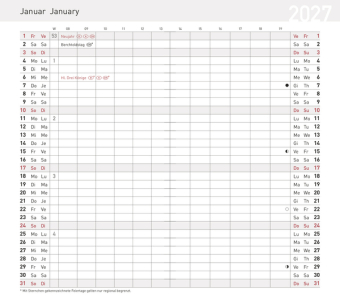 Taschenkalender Pluto geheftet PVC schwarz 2027