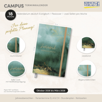 Terminkalender Campus Smaragd 18 Monate 2027/2028