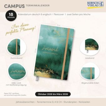Terminkalender Campus Smaragd 18 Monate 2027/2028