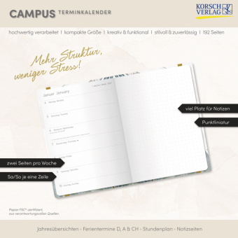 Terminkalender Campus Papagei 18 Monate 2027/2028