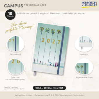 Terminkalender Campus Palmen 18 Monate 2027/2028