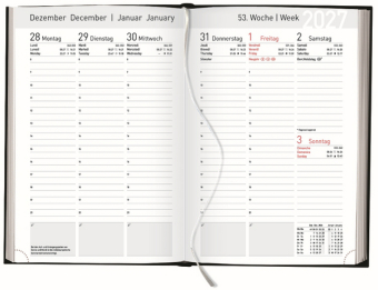 Buchkalender Wochentimer Balaton blau 2027