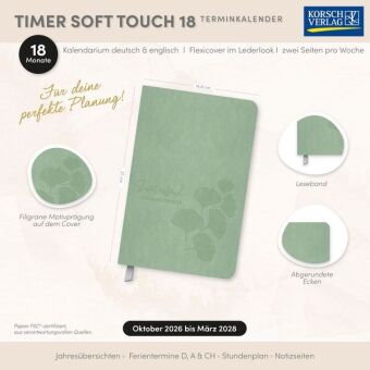 Timer Soft Touch 18 Monate jade 2027/2028