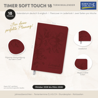 Timer Soft Touch 18 Monate Rubin 2027/2028