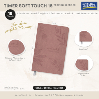 Timer Soft Touch 18 Monate rosewood 2027/2028