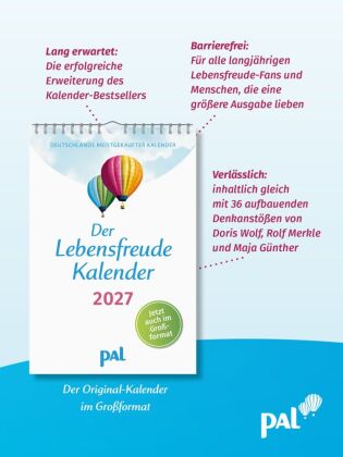 Der Lebensfreude-Kalender 2027 im Großformat