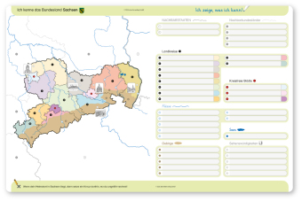 Ich kenne das Bundesland Sachsen- Lerntafel mit Stift