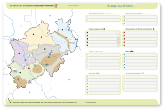 Ich kenne das Bundesland Nordrhein-Westfalen- Lerntafel mit Stift