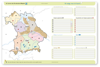 Ich kenne das Bundesland Bayern- Lerntafel mit Stift