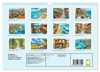 Bulgarien. Künstlerische Aquarelle zwischen Altstadt und Meer (Wandkalender 2027 DIN A4 quer), CALVENDO Monatskalender