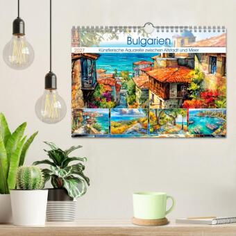 Bulgarien. Künstlerische Aquarelle zwischen Altstadt und Meer (Wandkalender 2027 DIN A4 quer), CALVENDO Monatskalender