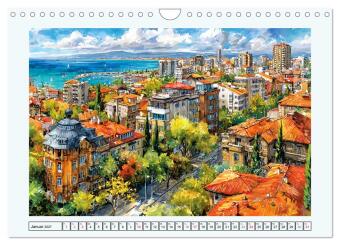Bulgarien. Künstlerische Aquarelle zwischen Altstadt und Meer (Wandkalender 2027 DIN A4 quer), CALVENDO Monatskalender