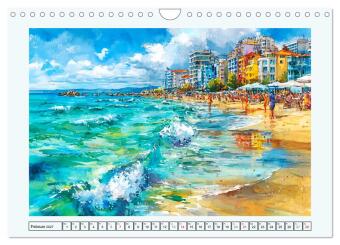 Bulgarien. Künstlerische Aquarelle zwischen Altstadt und Meer (Wandkalender 2027 DIN A4 quer), CALVENDO Monatskalender