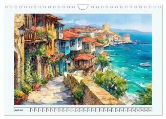 Bulgarien. Künstlerische Aquarelle zwischen Altstadt und Meer (Wandkalender 2027 DIN A4 quer), CALVENDO Monatskalender
