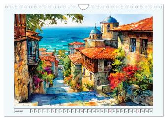 Bulgarien. Künstlerische Aquarelle zwischen Altstadt und Meer (Wandkalender 2027 DIN A4 quer), CALVENDO Monatskalender