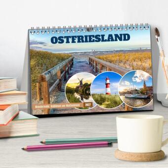 OSTFRIESLAND Wundervolle Halbinsel am Wattenmeer (Tischkalender 2027 DIN A5 quer), CALVENDO Monatskalender