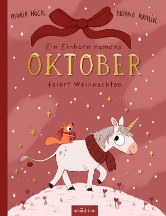 Ein Einhorn namens Oktober feiert Weihnachten