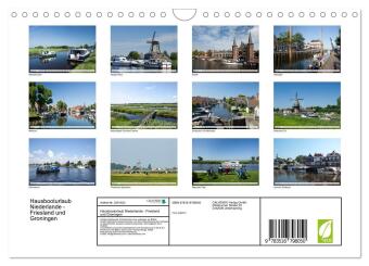 Hausbooturlaub Niederlande - Friesland und Groningen (Wandkalender 2027 DIN A4 quer), CALVENDO Monatskalender