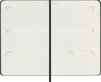 Moleskine 12 Monate WochenKalender 2027, Pocket/A6, 1 Wo = 2 Seiten, horizontal, fester Einband, Schwarz