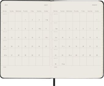 Moleskine 12 Monate WochenKalender 2027, Pocket/A6, 1 Wo = 2 Seiten, horizontal, fester Einband, Schwarz