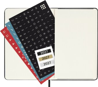 Moleskine 12 Monate WochenKalender 2027, Pocket/A6, 1 Wo = 2 Seiten, horizontal, fester Einband, Schwarz